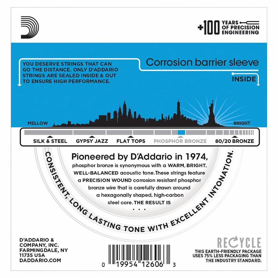 D'Addario EJ16 Phosphor Bronze Akustik Gitar Teli (12-53) - Görsel 2