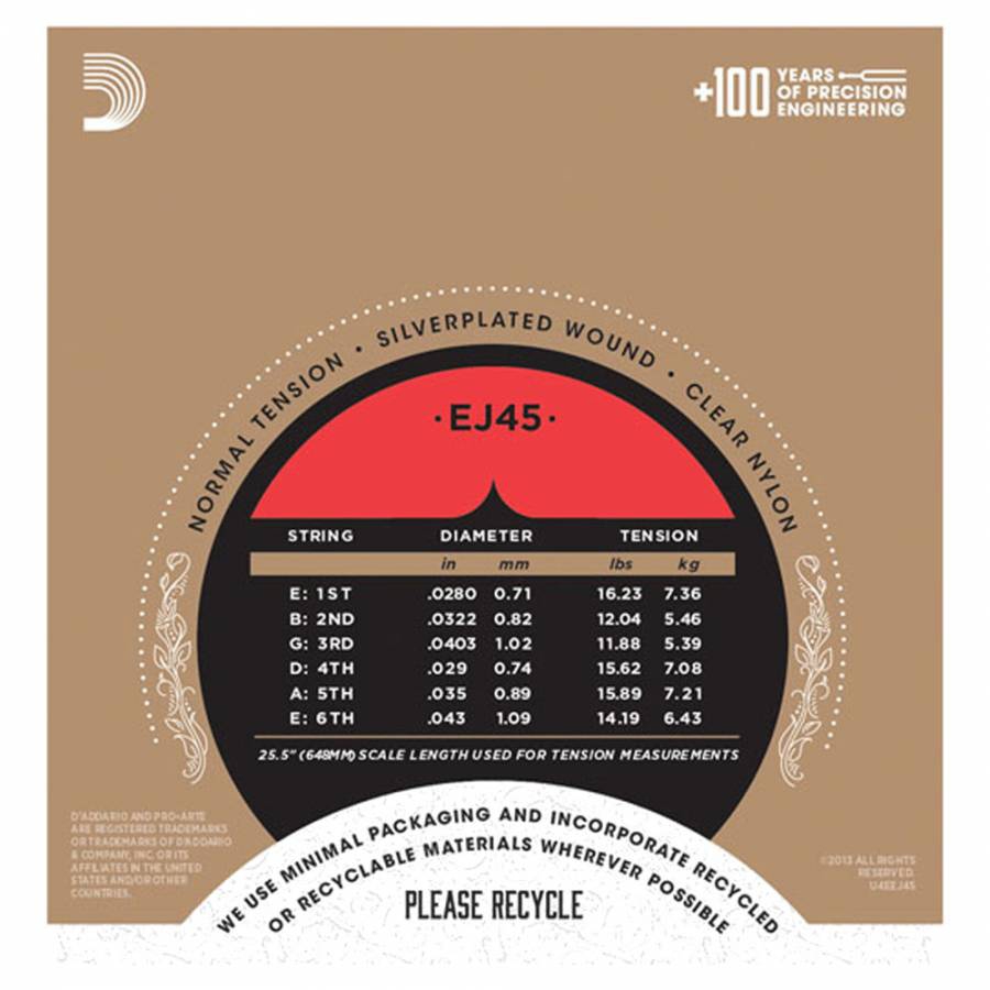 D'Addario EJ45 Pro-Arte Normal Tension Klasik Gitar Teli - Görsel 2